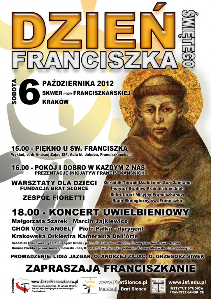 Koncert Uwielbieniowy Dzień Św. Franciszka - plakat