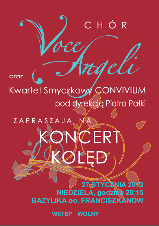 Voce Angeli - koncert kolęd 2013 - plakat