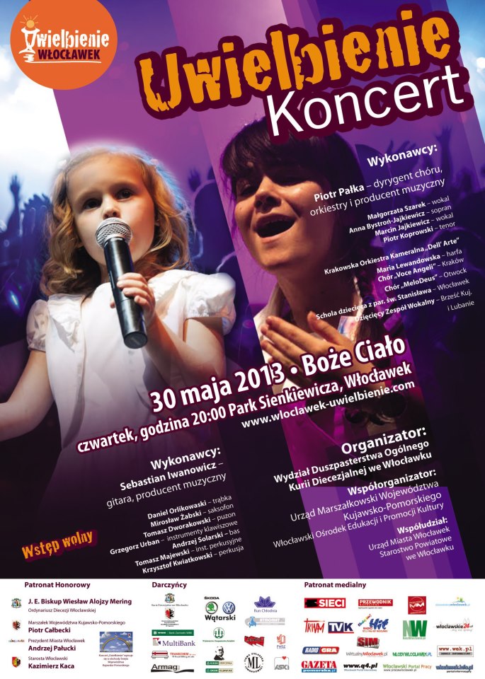koncert Uwielbienie we Włocławku 2013 - plakat